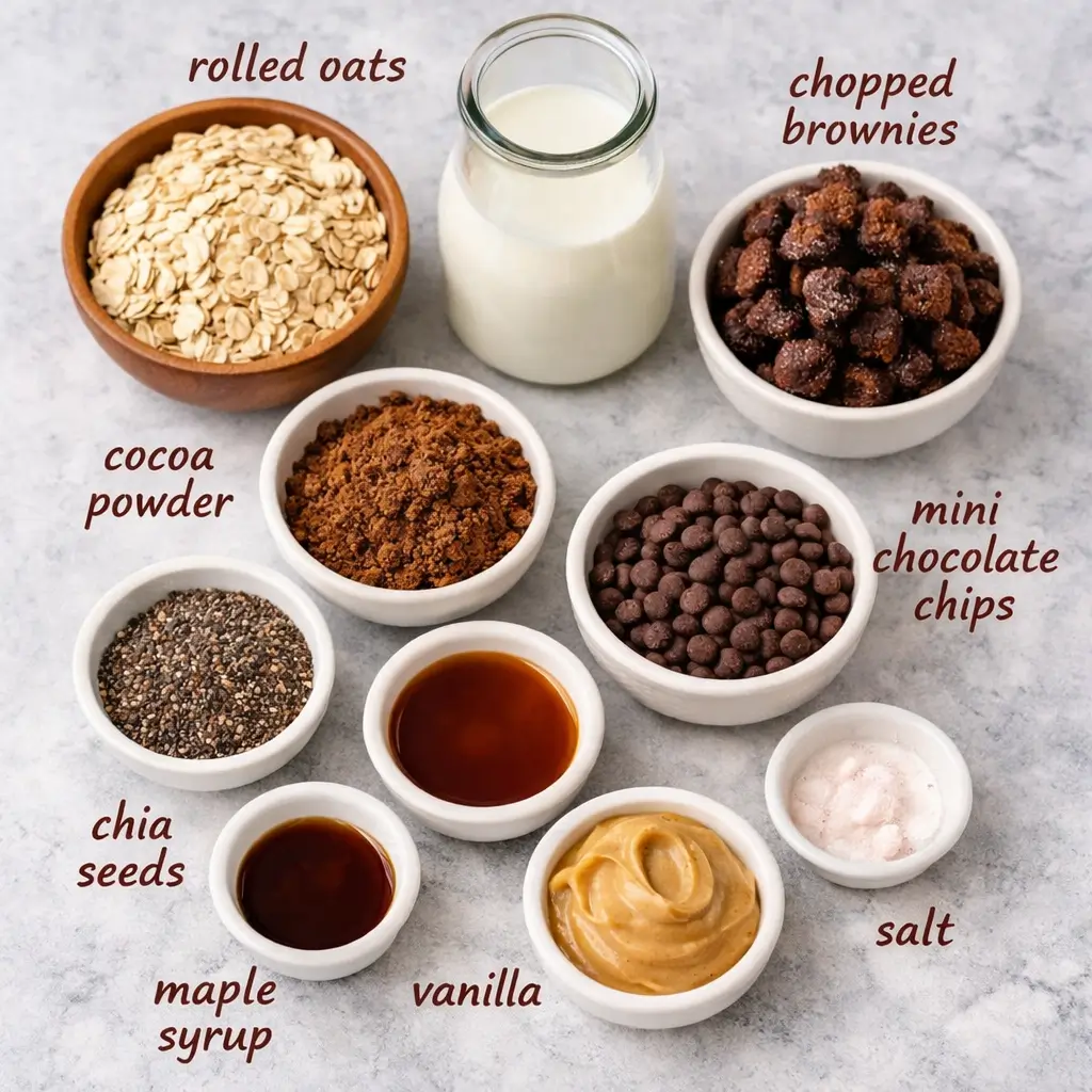 Brownie-Batter-Overnight-Oats-ingredients