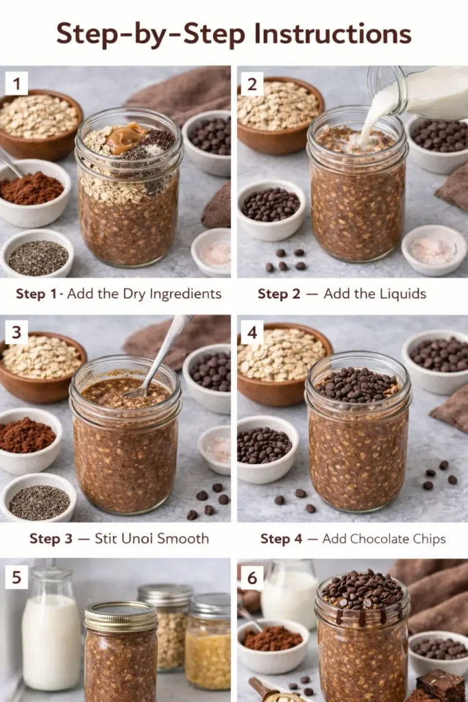 Brownie-Batter-Overnight-Oats-step-by-step