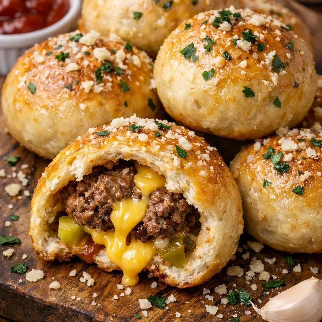 Garlic-Parmesan-Cheeseburger-Bombs