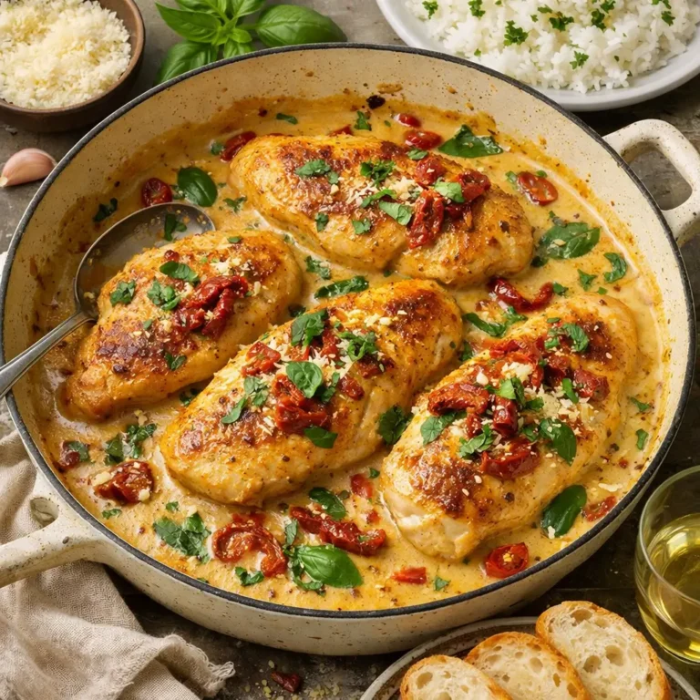 Marry Me Chicken in creamy sauce for a romantic Valentine’s Day dinner