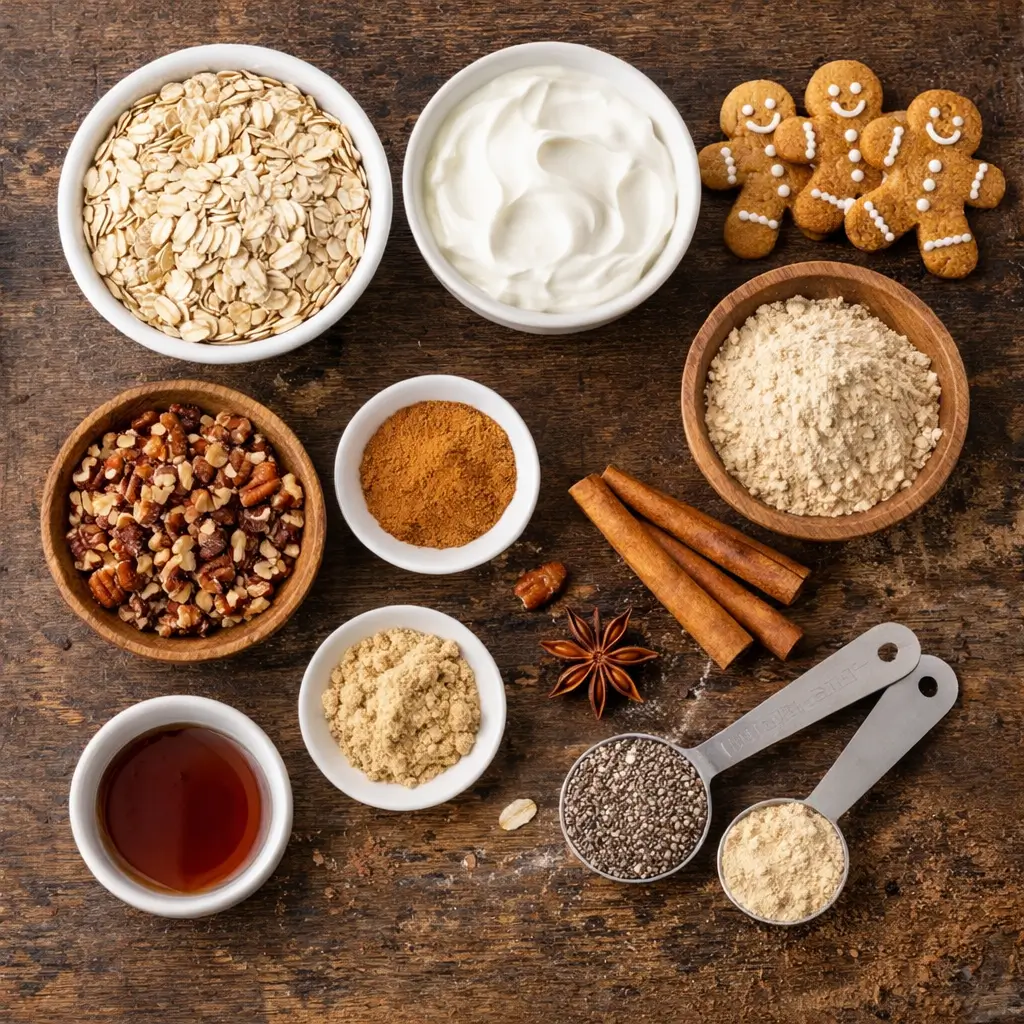 ingredients-High-Protein-Gingerbread-Overnight-Oats