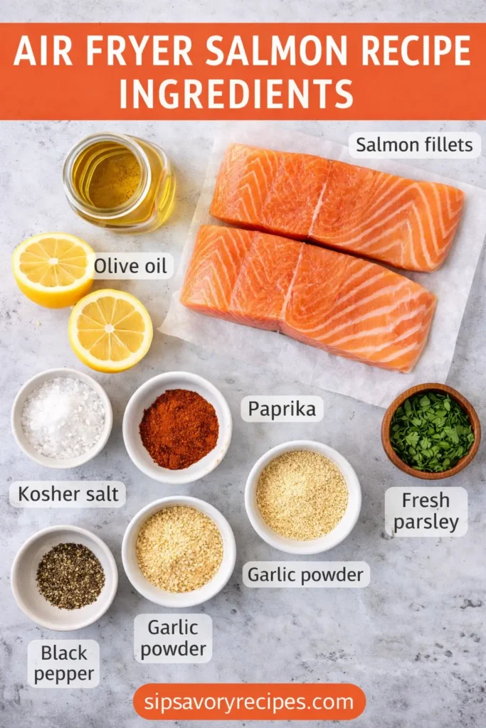 Air-Fryer-Salmon-Recipe-ingredients