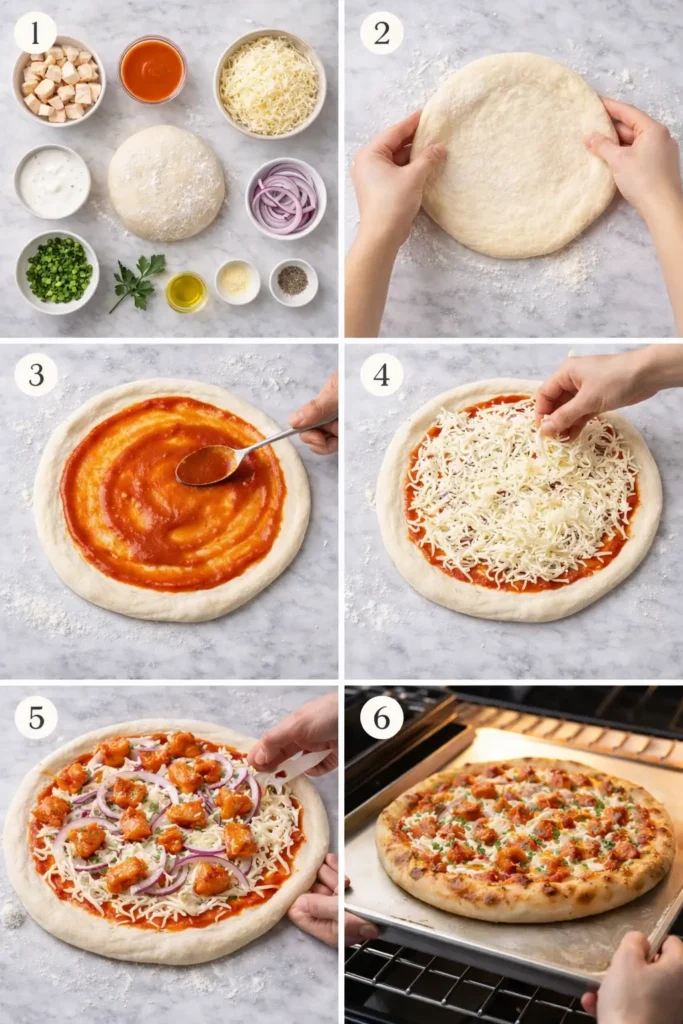 Buffalo-Chicken-Pizza-steps