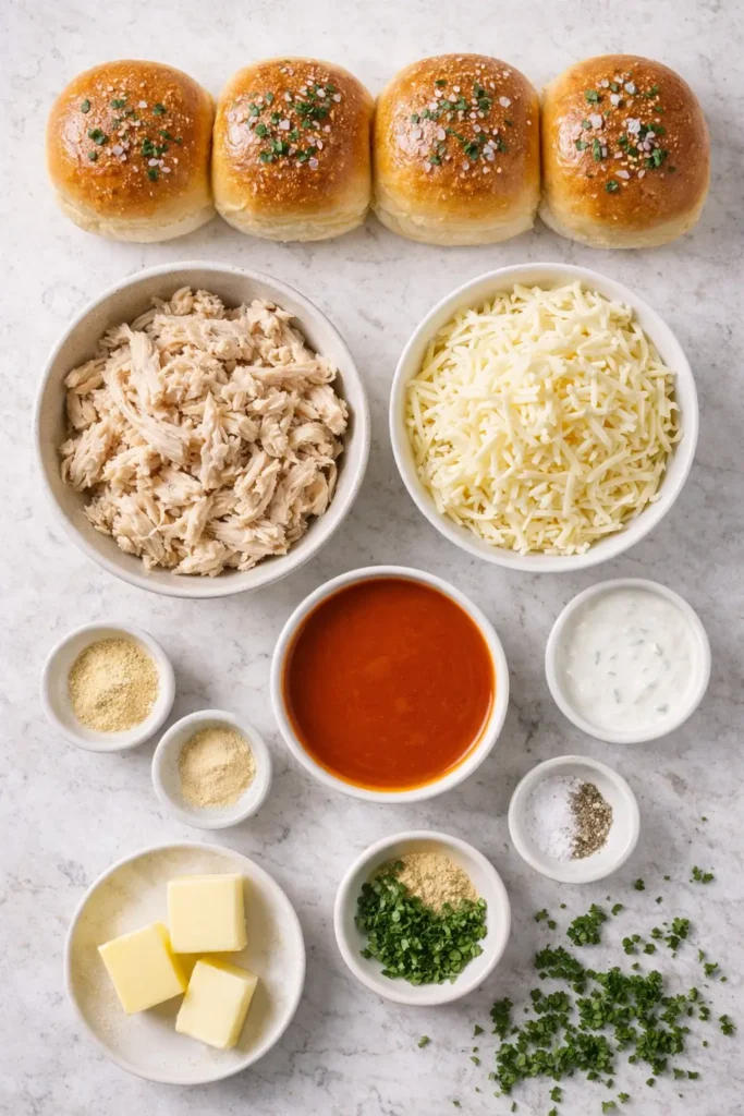 Buffalo-Chicken-Sliders-ingredients