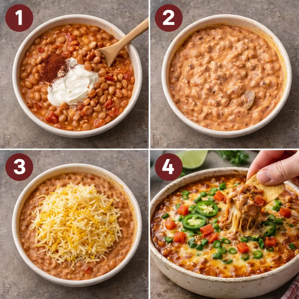 Cheesy-Bean-Dip-steps
