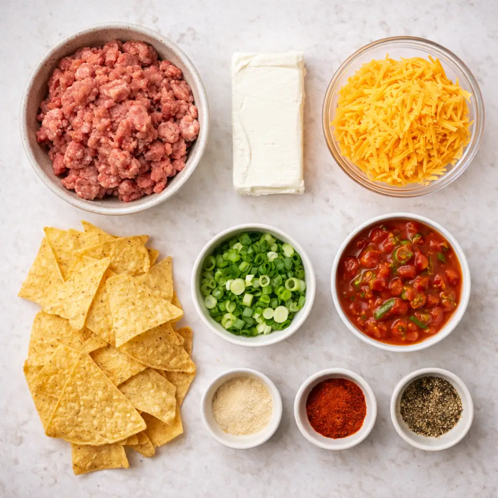 Cheesy-Sausage-Dip-ingredients
