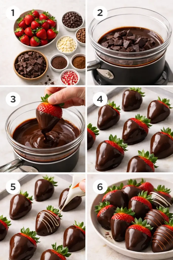Chocolate-Covered-Strawberries-steps