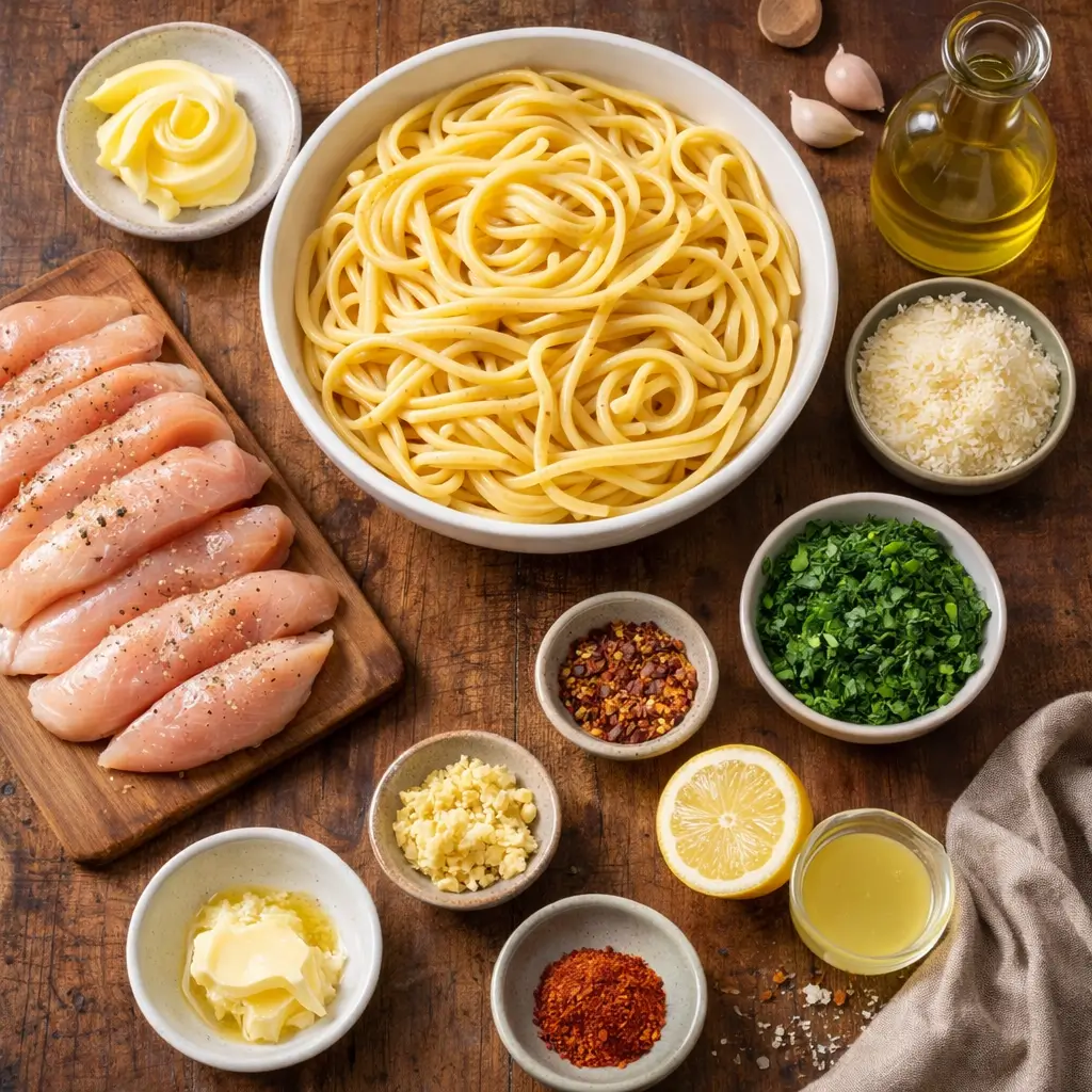 Cowboy-Butter-Chicken-Pasta-ingredients