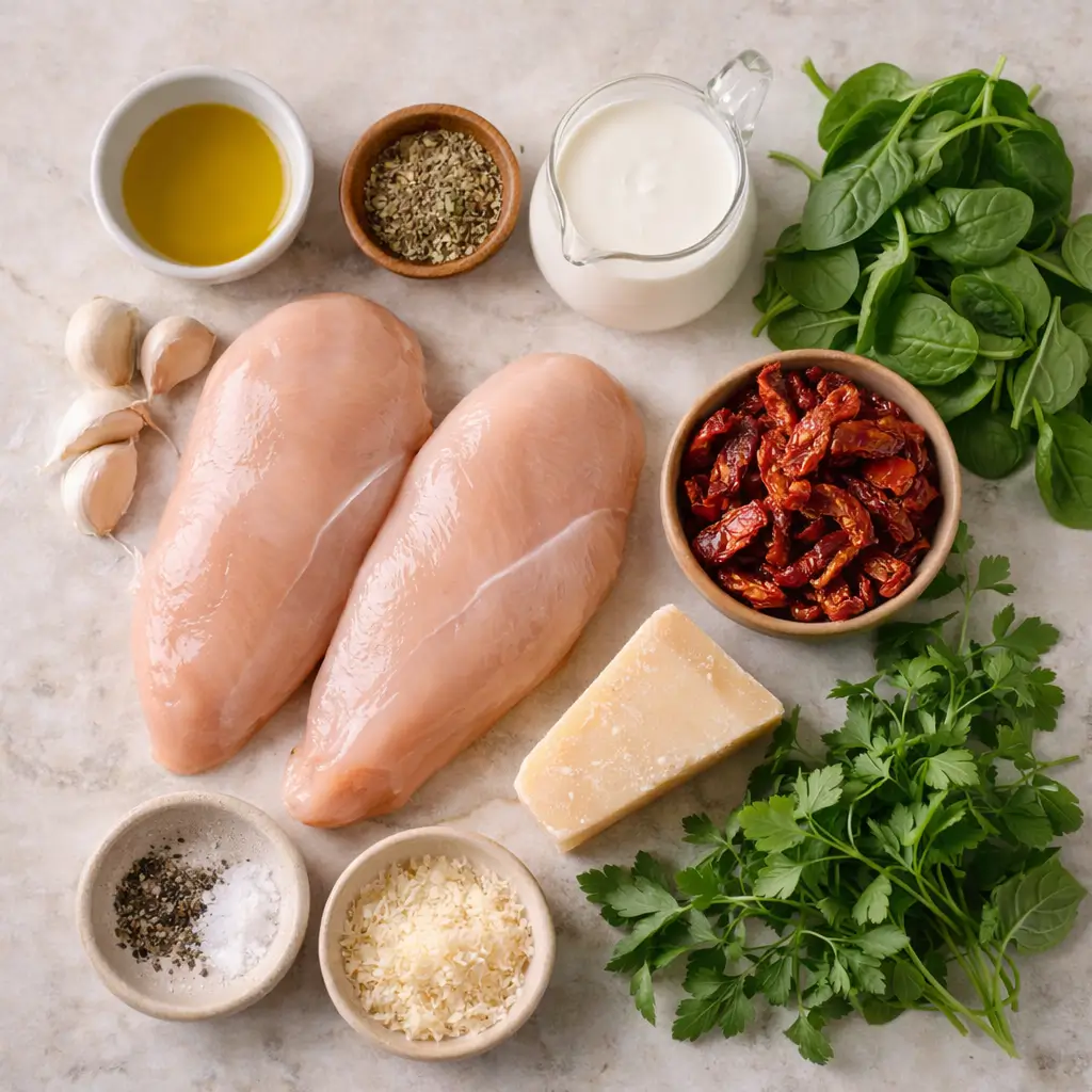 Creamy-Tuscan-Chicken-ingredients