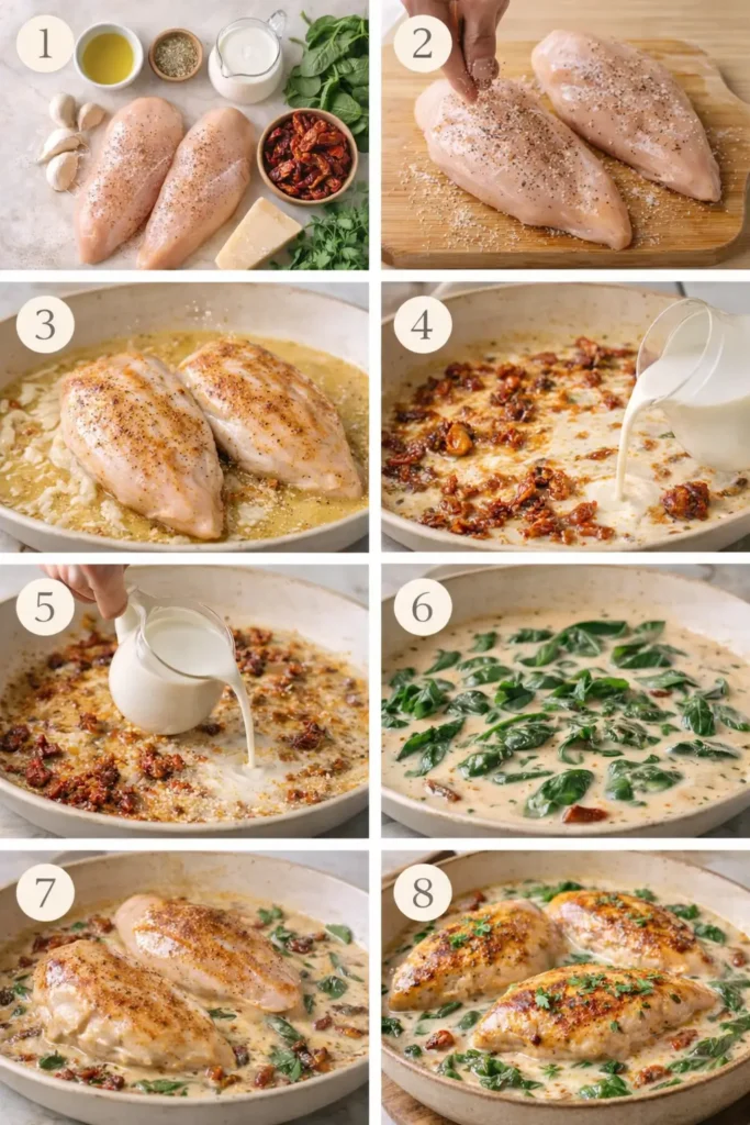 Creamy-Tuscan-Chicken-steps