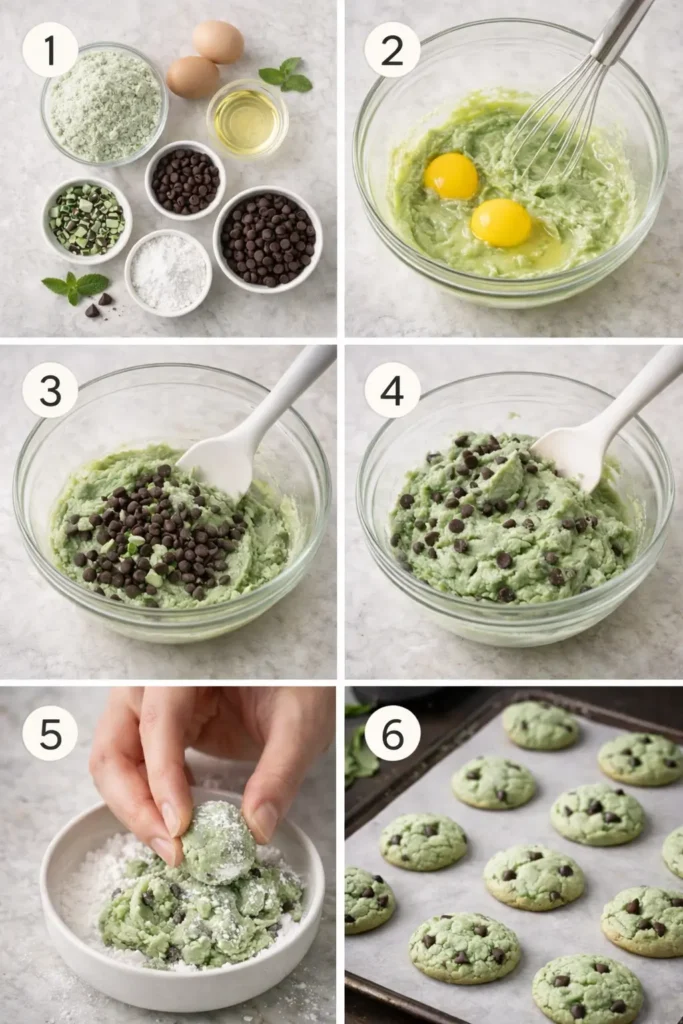Grasshopper-Cake-Mix-Cookies-steps