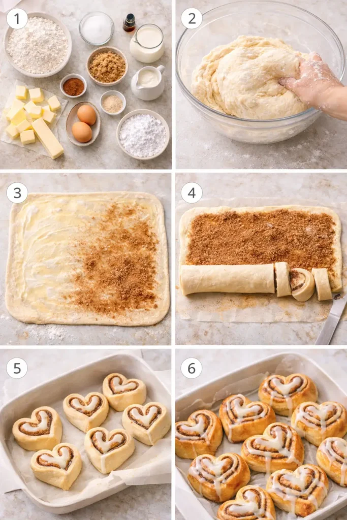 Heart-Shaped-Cinnamon-Rolls-steps