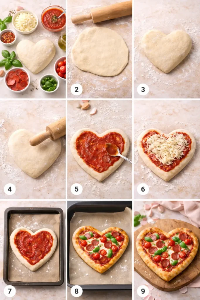 Heart-Shaped-Pizza-For-Valentine-s-Day-steps