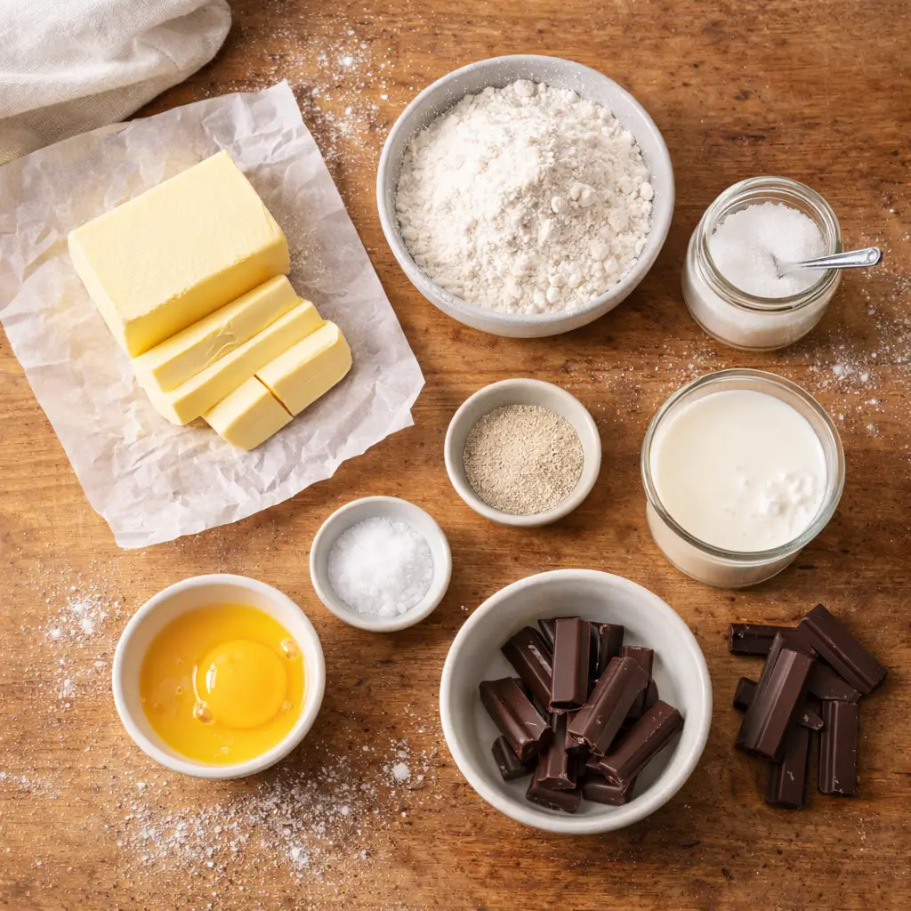 Homemade-Chocolate-Croissants-ingredients