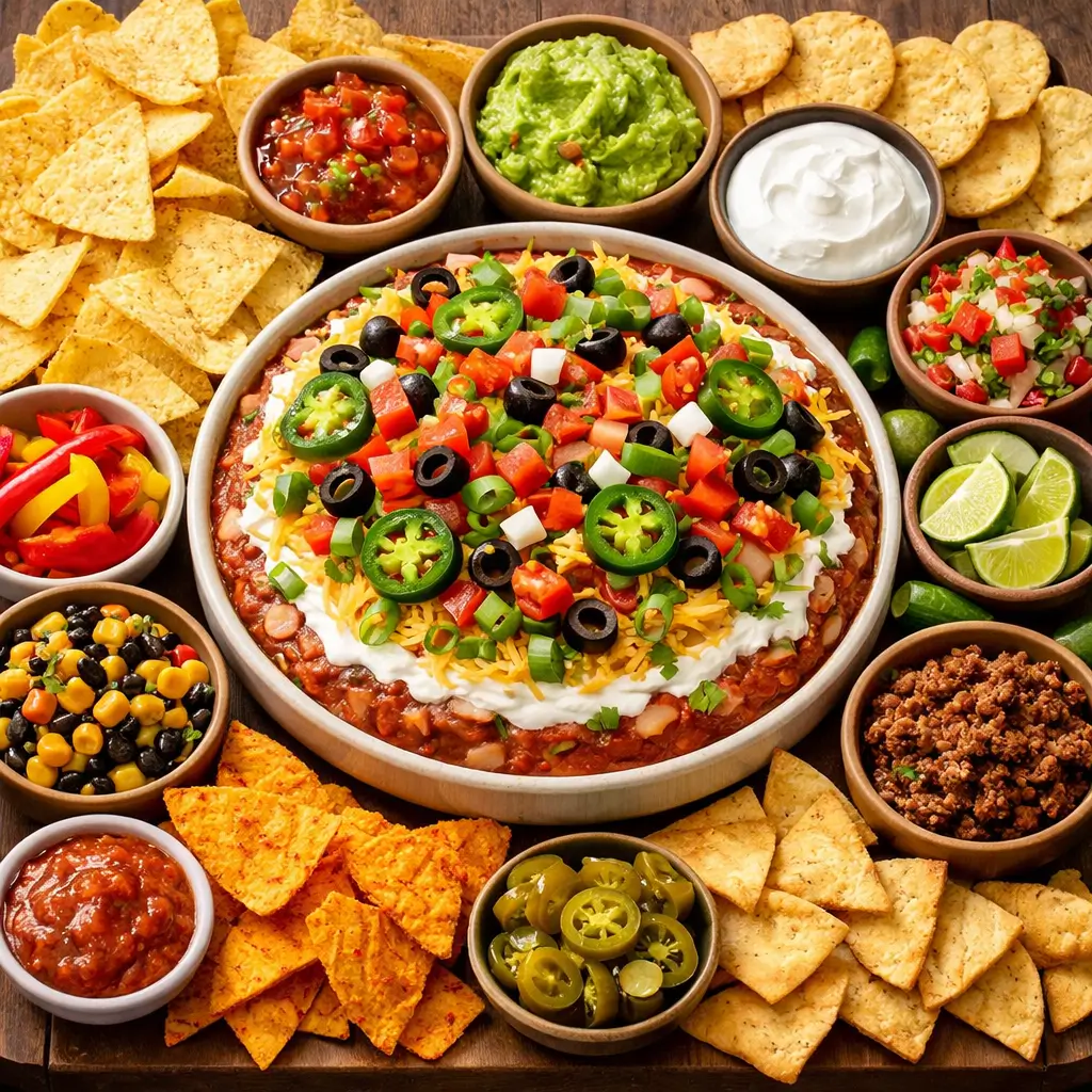 Layered-Taco-Party-Dip-Board