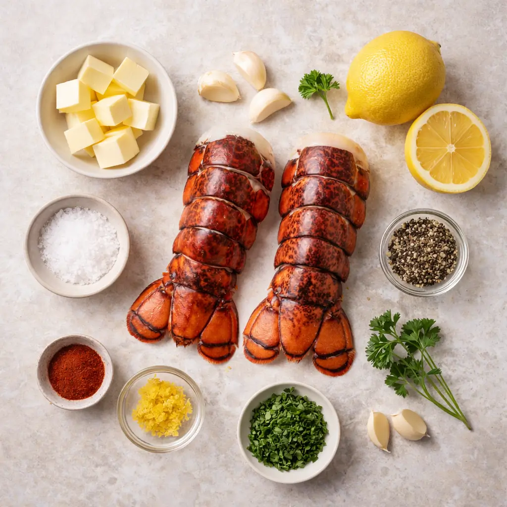 Lobster-Tail-with-Garlic-Butter-ingredients