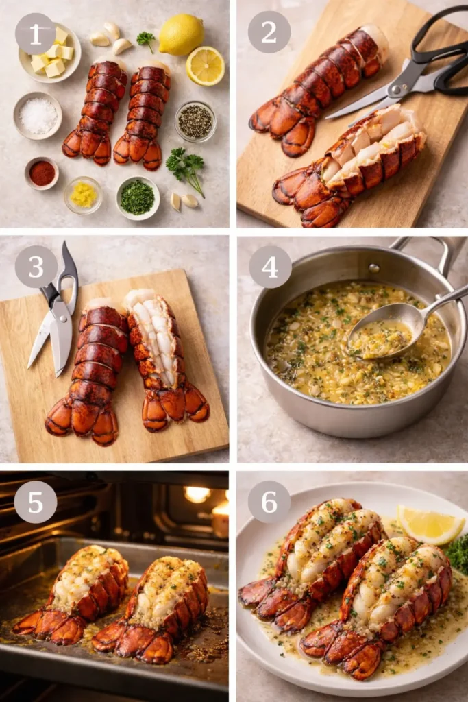 Lobster-Tail-with-Garlic-Butter-steps