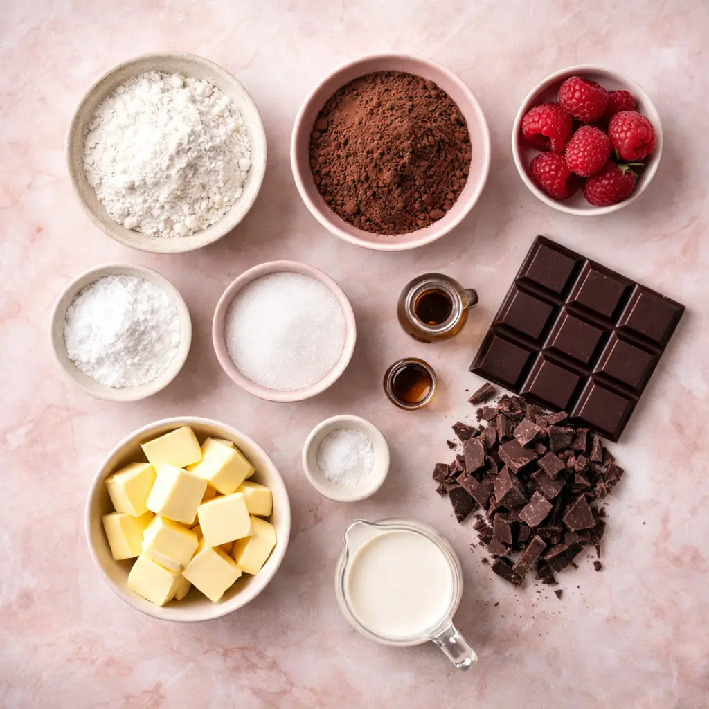 Mini-Chocolate-Tarts-with-Ganache-ingredients