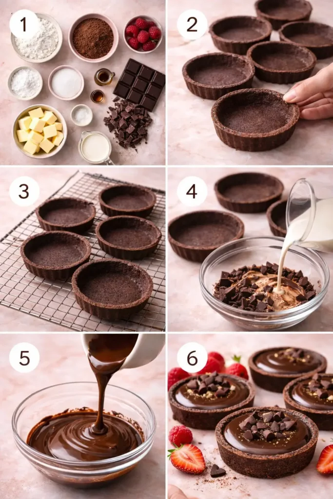 Mini-Chocolate-Tarts-with-Ganache-steps