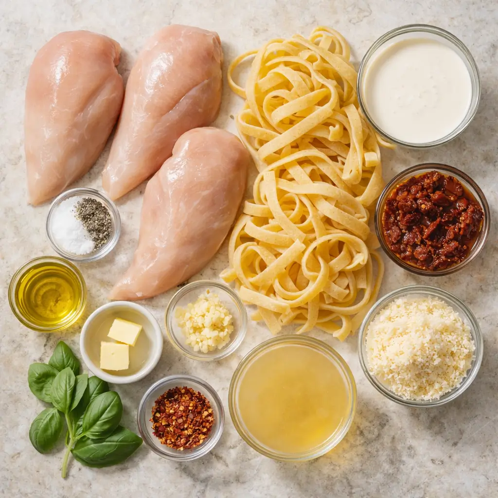 One-Pan-Marry-Me-Chicken-Pasta-ingredients