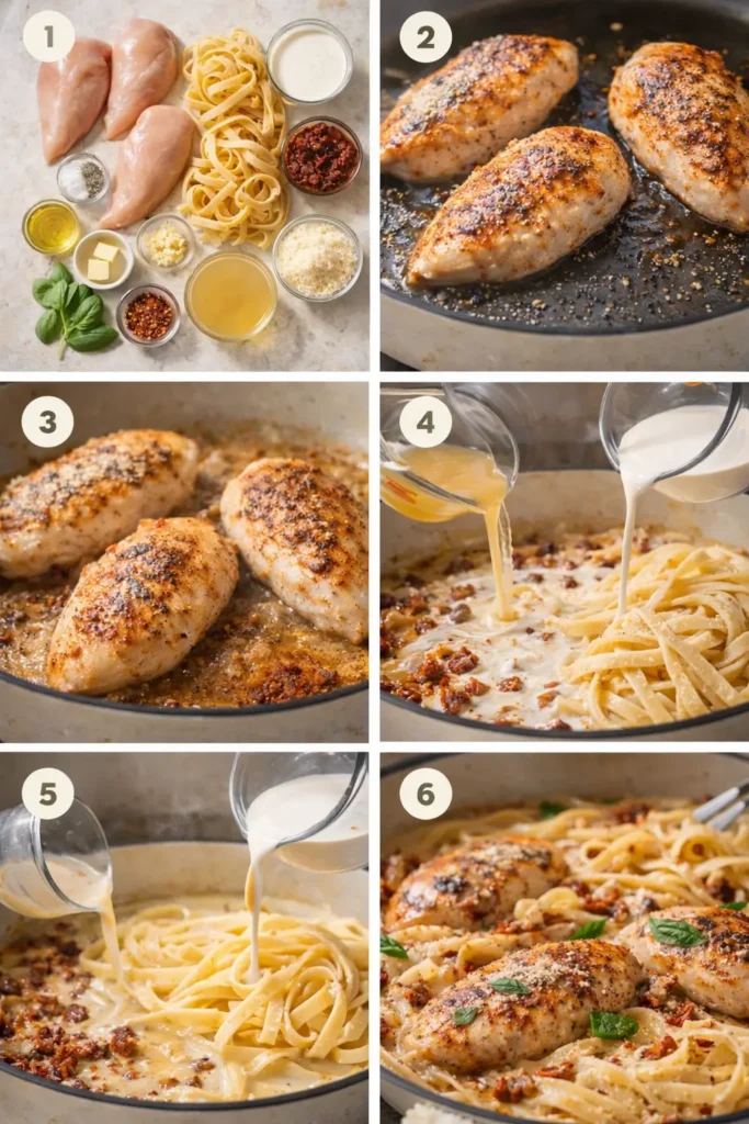 One-Pan-Marry-Me-Chicken-Pasta-steps