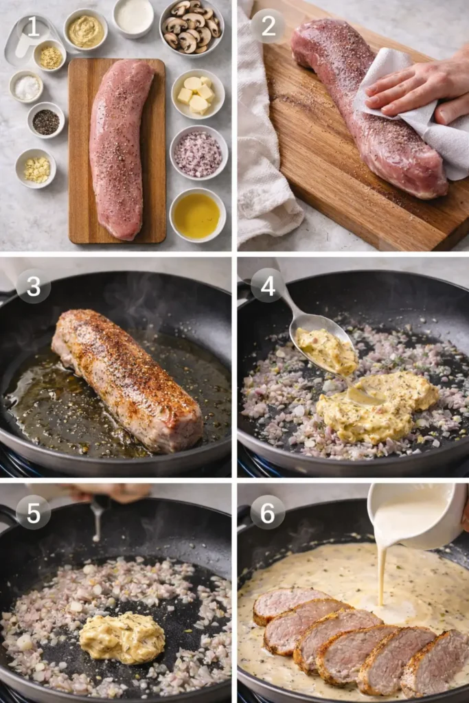 Pork-Tenderloin-in-Dijon-Cream-Sauce-steps