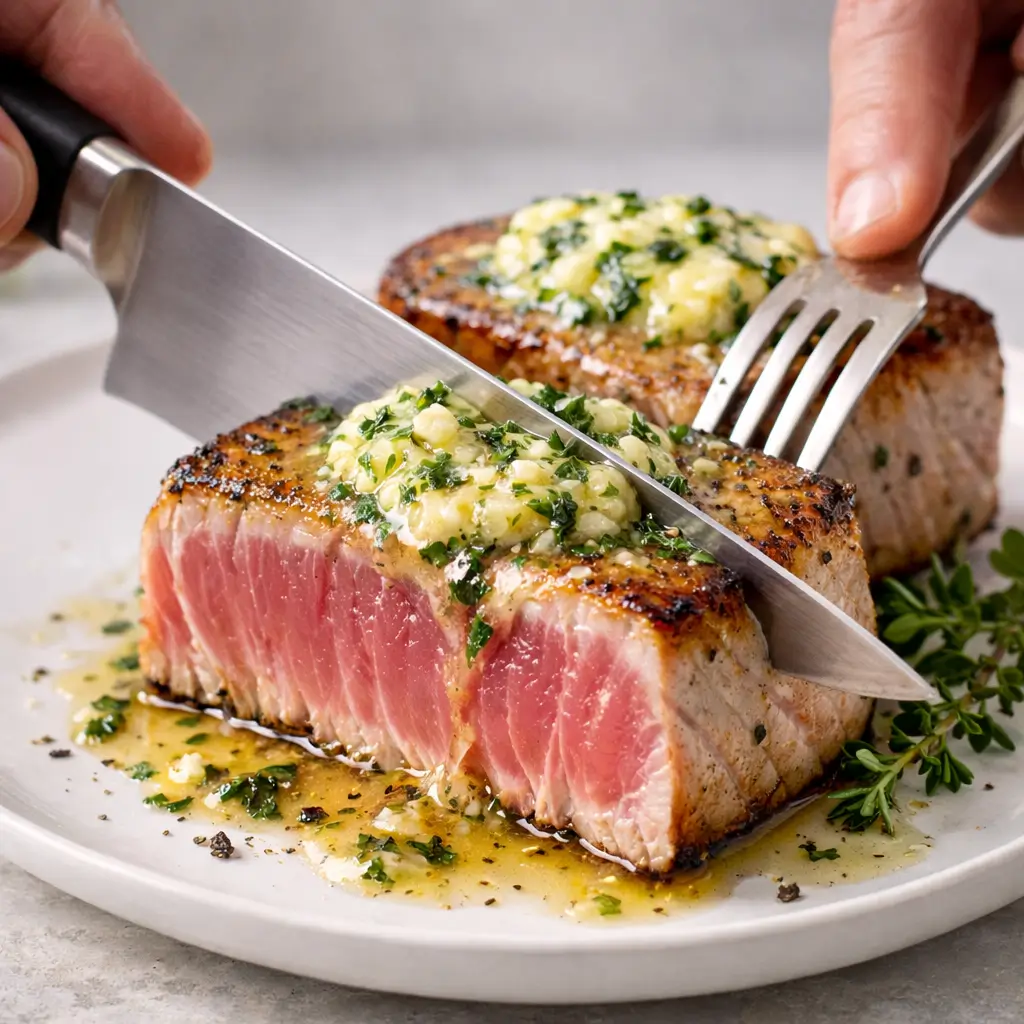 Seared-Tuna-Steaks-with-Garlic-Herb-Butter-2