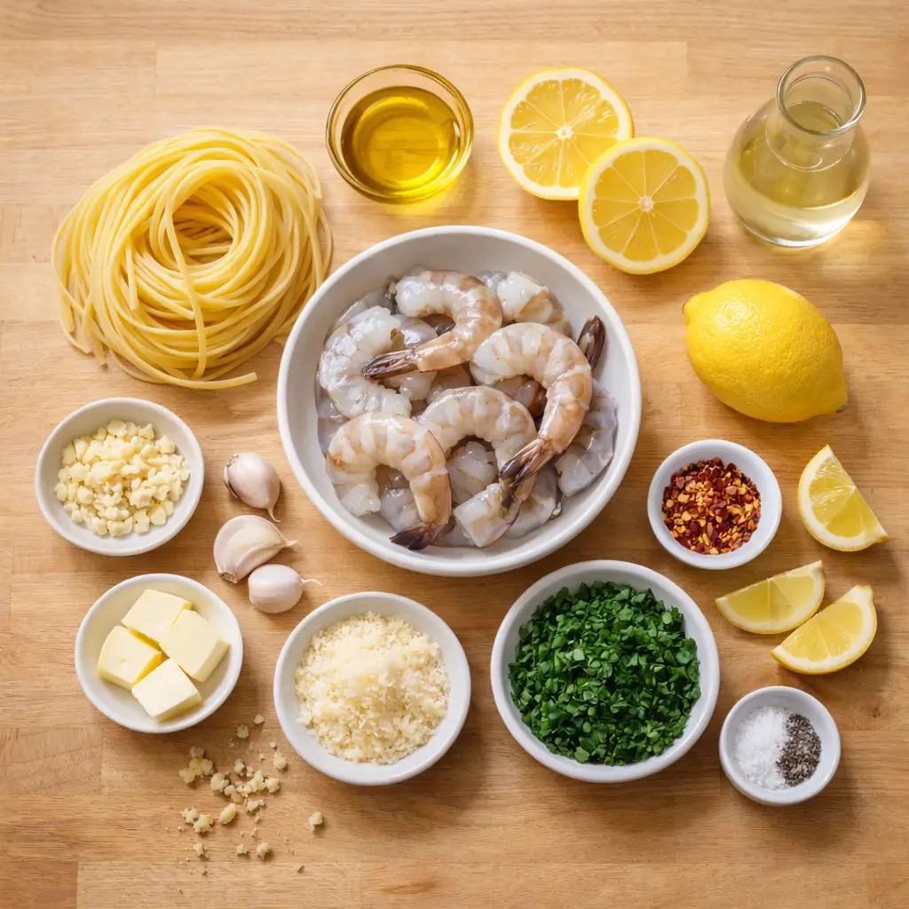Shrimp-Scampi-Pasta-ingredients