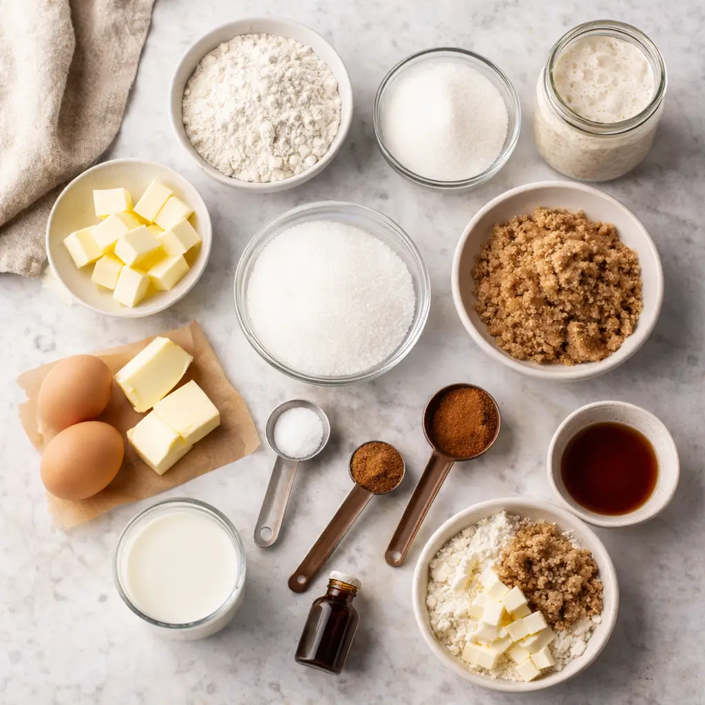 Sourdough-Coffee-Cake-Muffins-ingredients