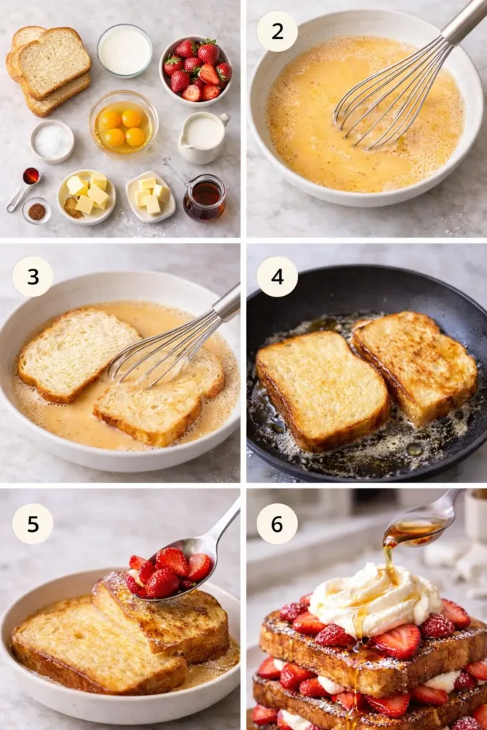Strawberries-Cream-French-Toast-steps