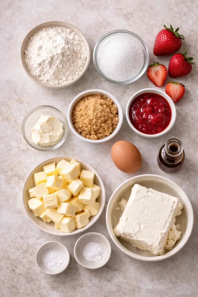 Strawberry-Cheesecake-Stuffed-Cookies-ingredients