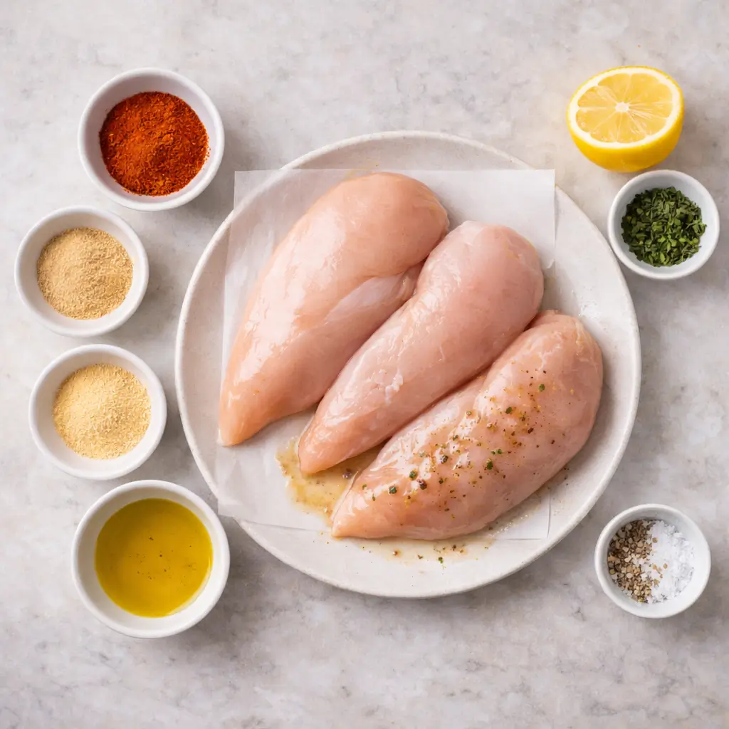 Air-Fryer-Chicken-Breast-ingredients