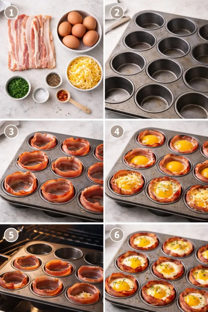 Baked-Eggs-in-a-Muffin-Tin-with-Bacon-steps