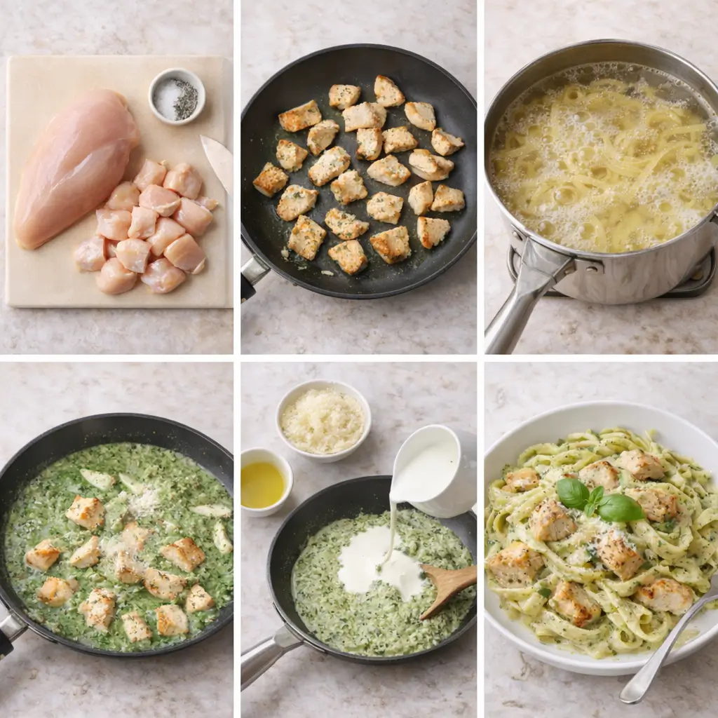 Creamy-Chicken-Pesto-Pasta-steps