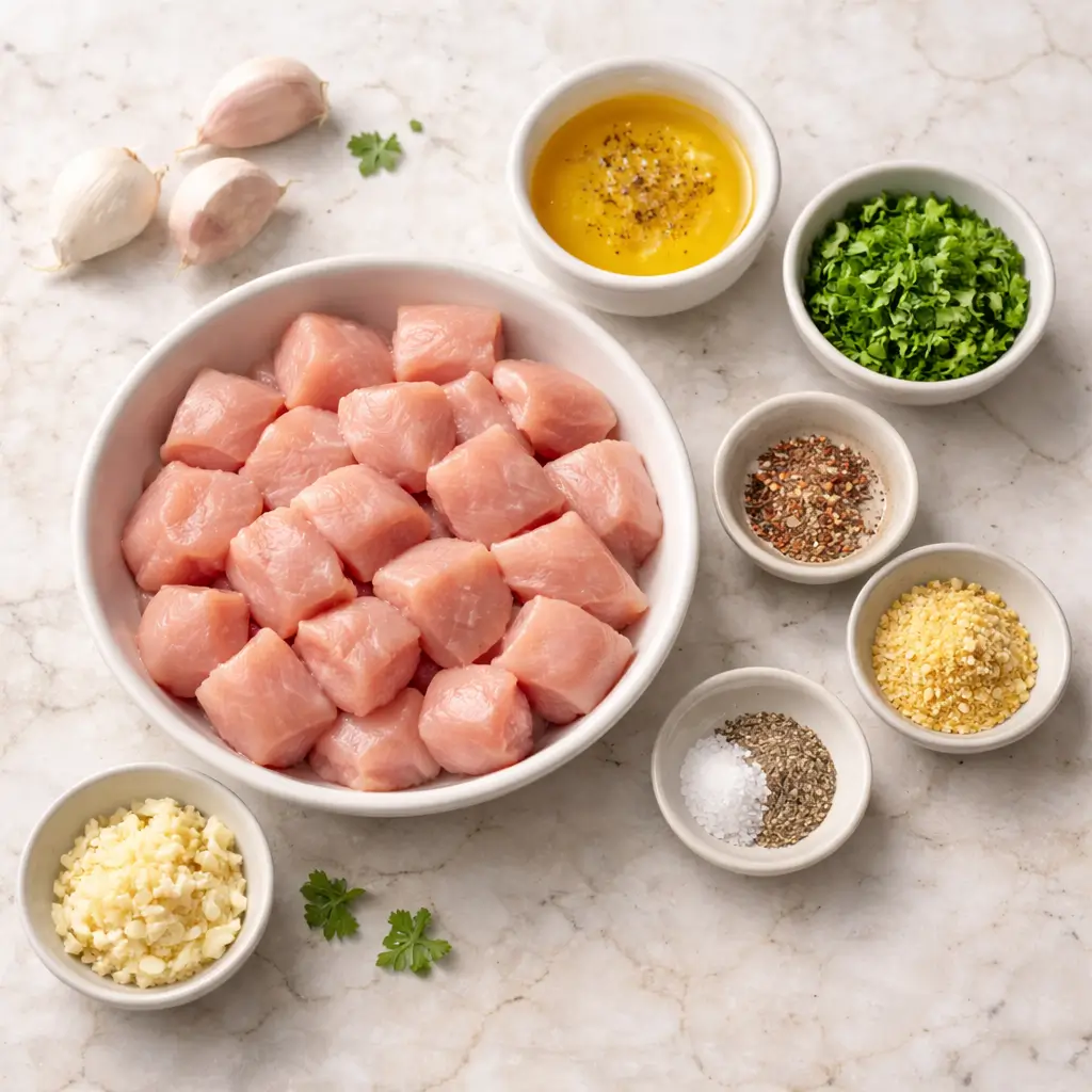 Garlic-Butter-Chicken-Bites-ingredients