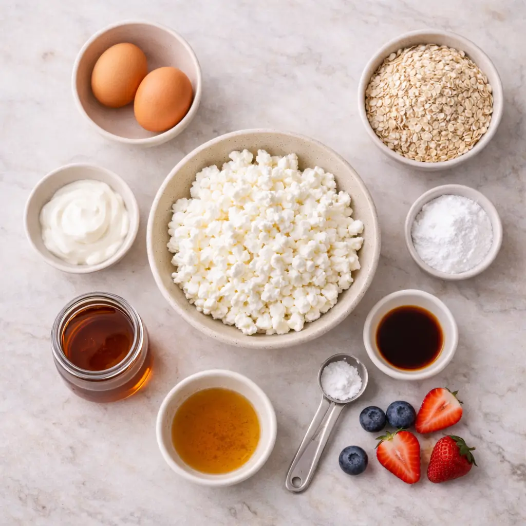 High-Protein-Cottage-Cheese-Pancakes-ingredients