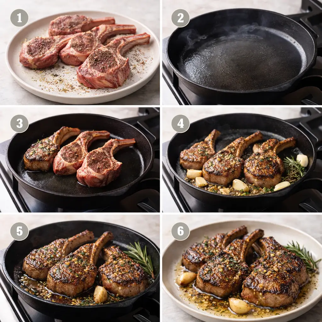 Juicy-Garlic-Butter-Lamb-Chops-steps