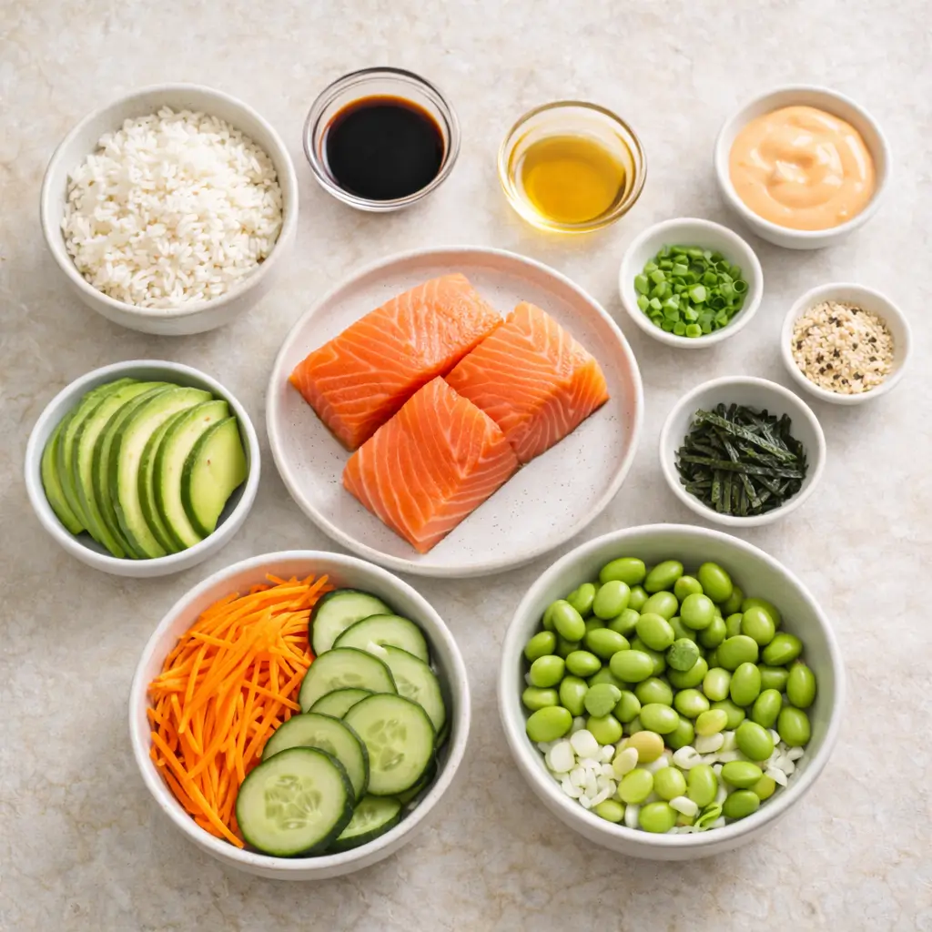 Salmon-Rice-Bowl-ingredients