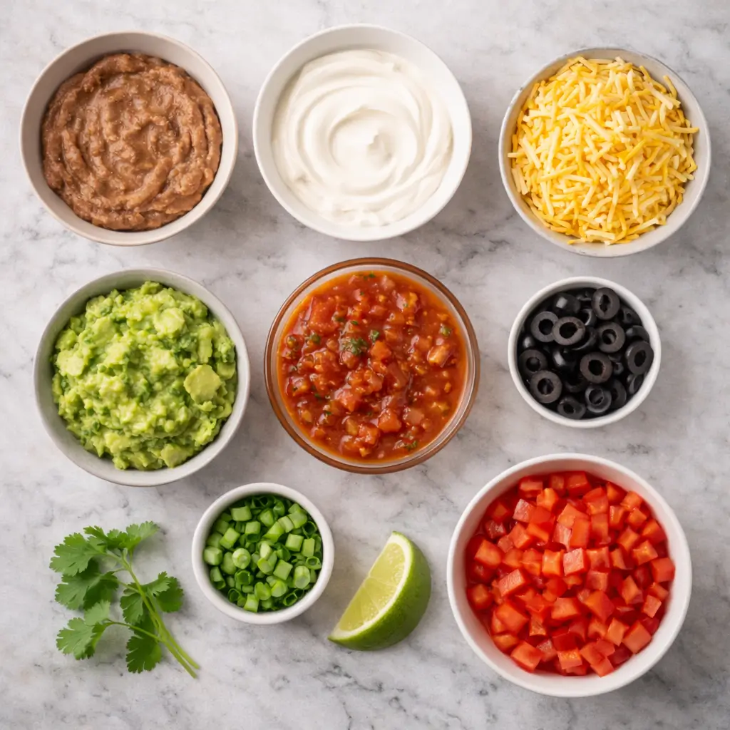 Seven-Layer-Dip-Recipe-ingredients