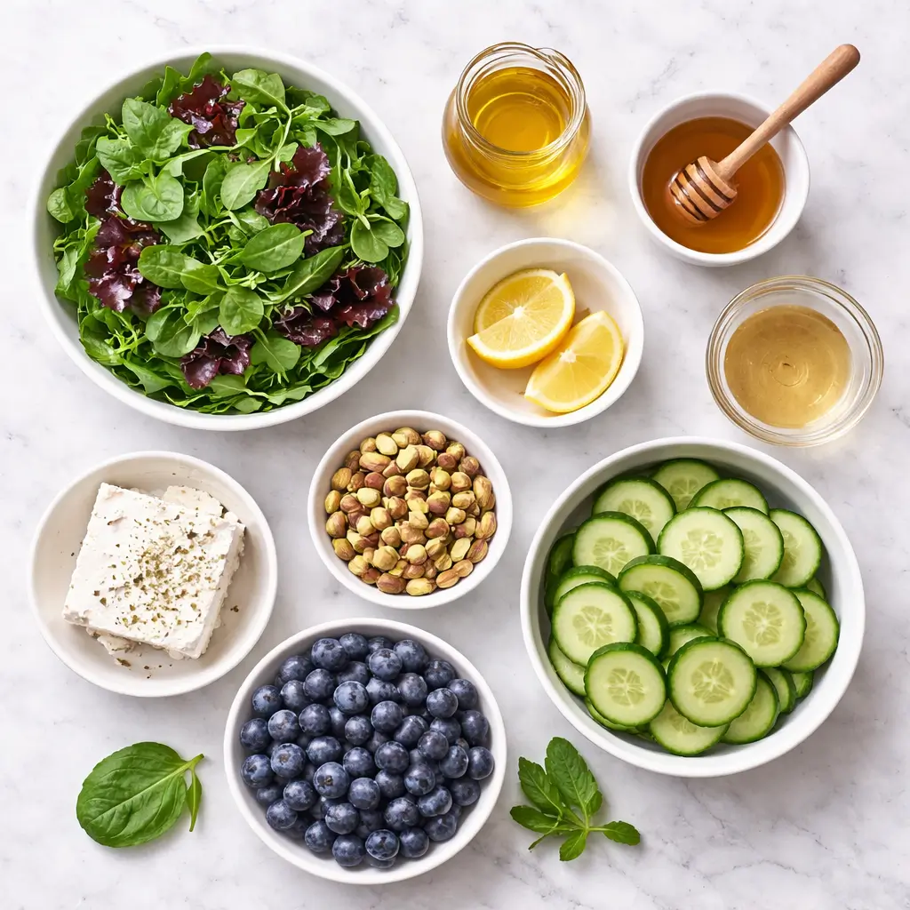 Blueberry-Pistachio-Spring-Salad-Recipe-ingredients