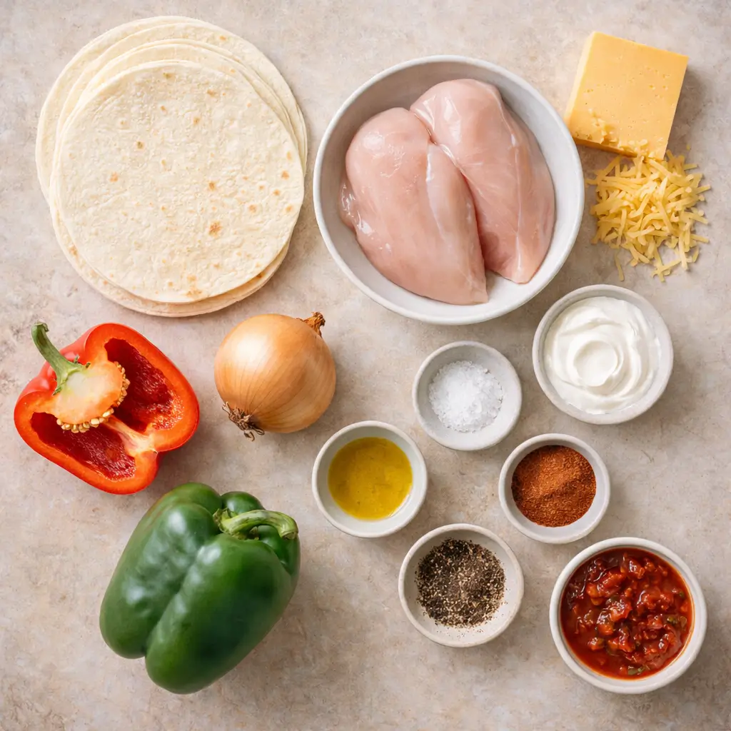 Cheesy-Chicken-Quesadillas-ingredients
