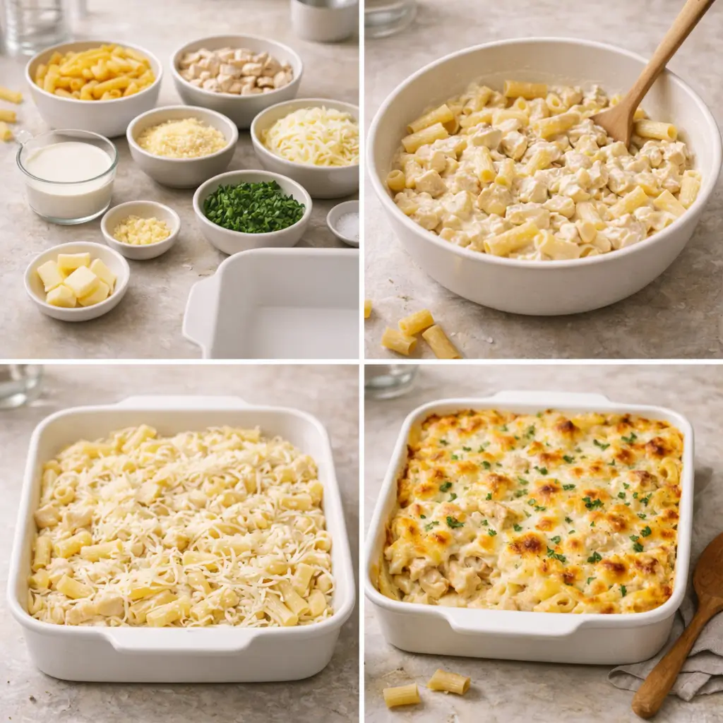 Chicken-Alfredo-Bake-steps