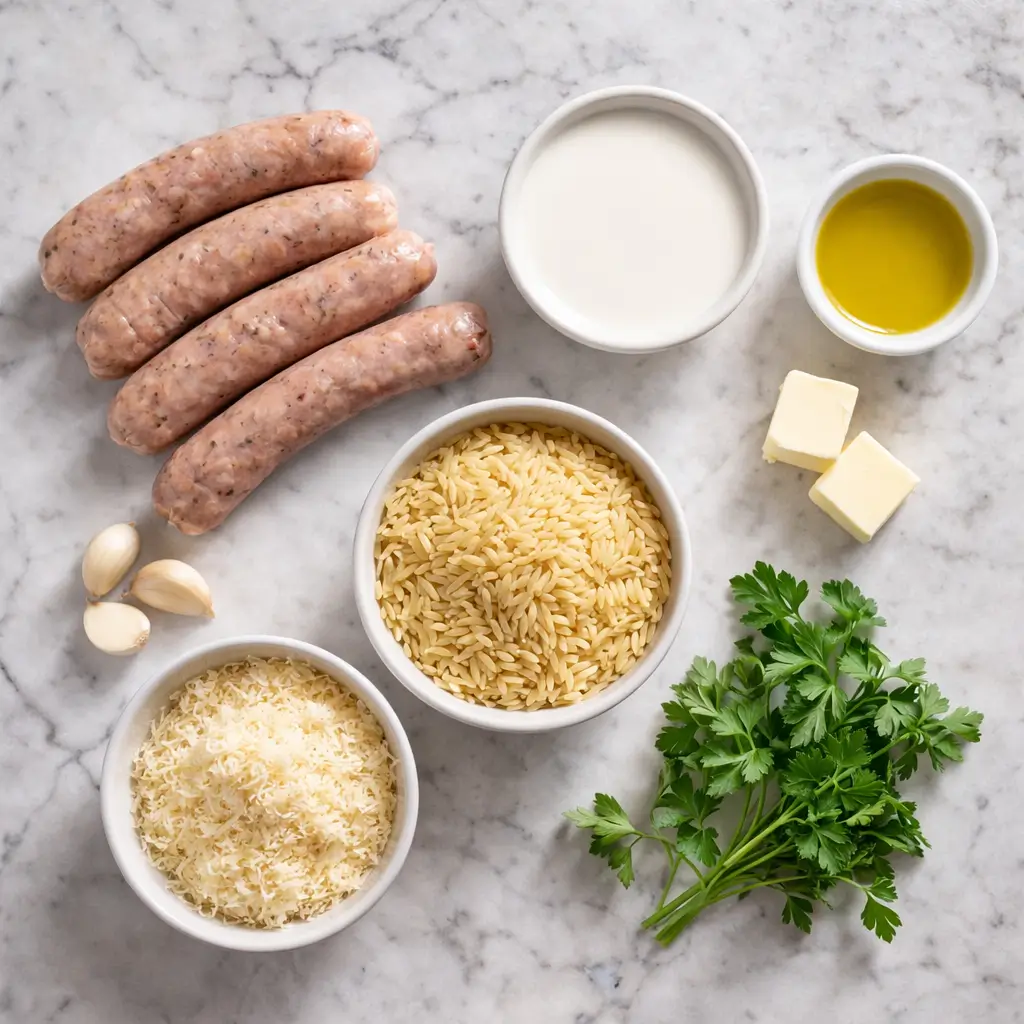 Creamy-Chicken-Sausage-Orzo-ingredients
