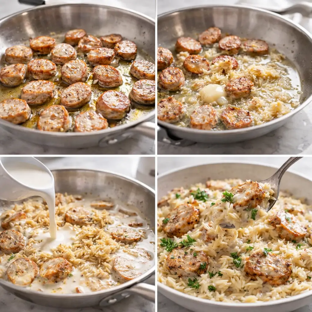Creamy-Chicken-Sausage-Orzo-steps