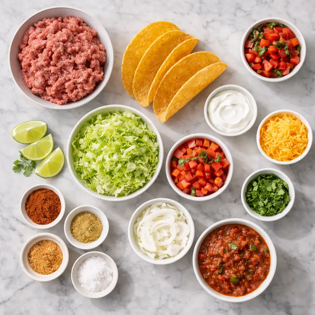 Crispy-Ground-Beef-Tacos-ingredients