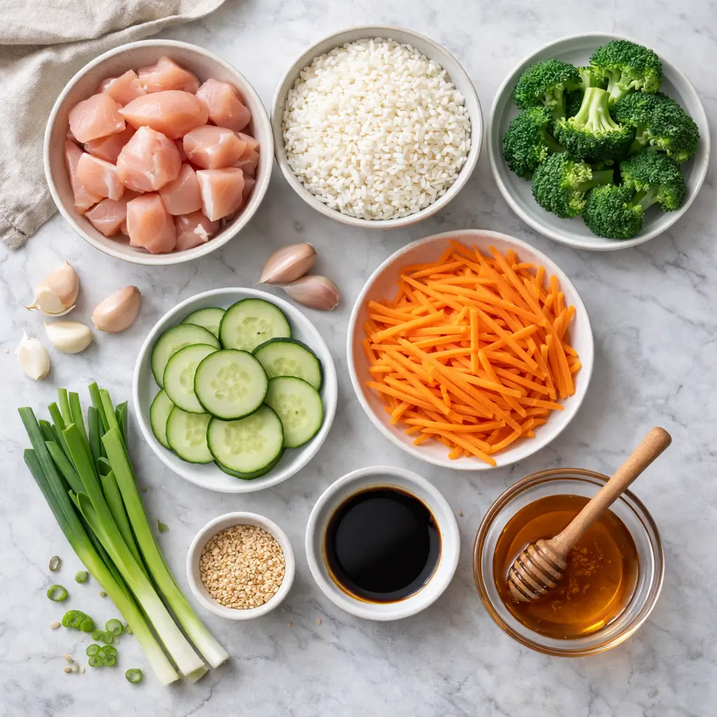 Honey-Garlic-Chicken-Rice-Bowl-ingredients