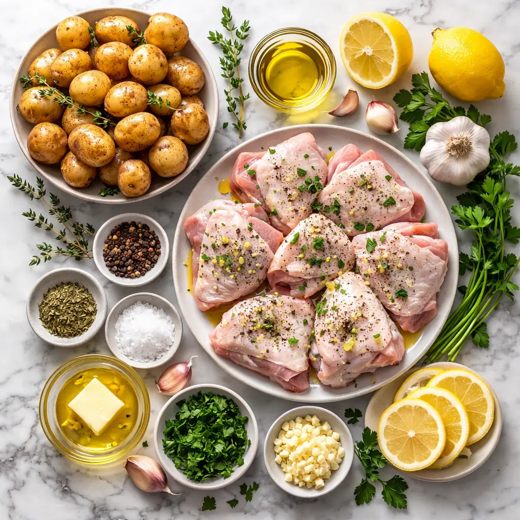Sheet-Pan-Lemon-Chicken-and-Potatoes-ingredients