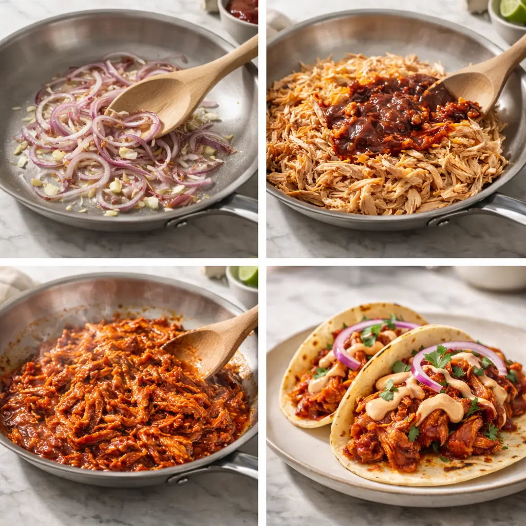 Chicken-Tinga-Tacos-with-Chipotle-Crema-steps