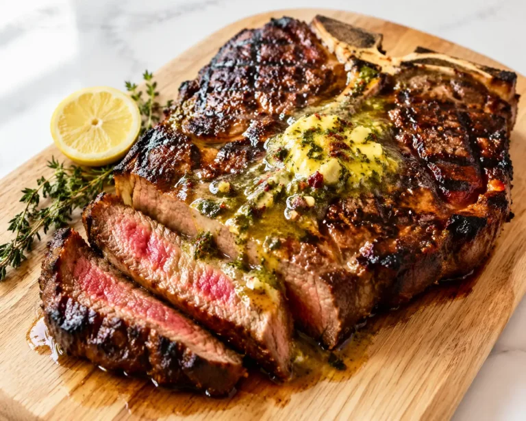 Cowboy Butter Grilled T-Bone Steak