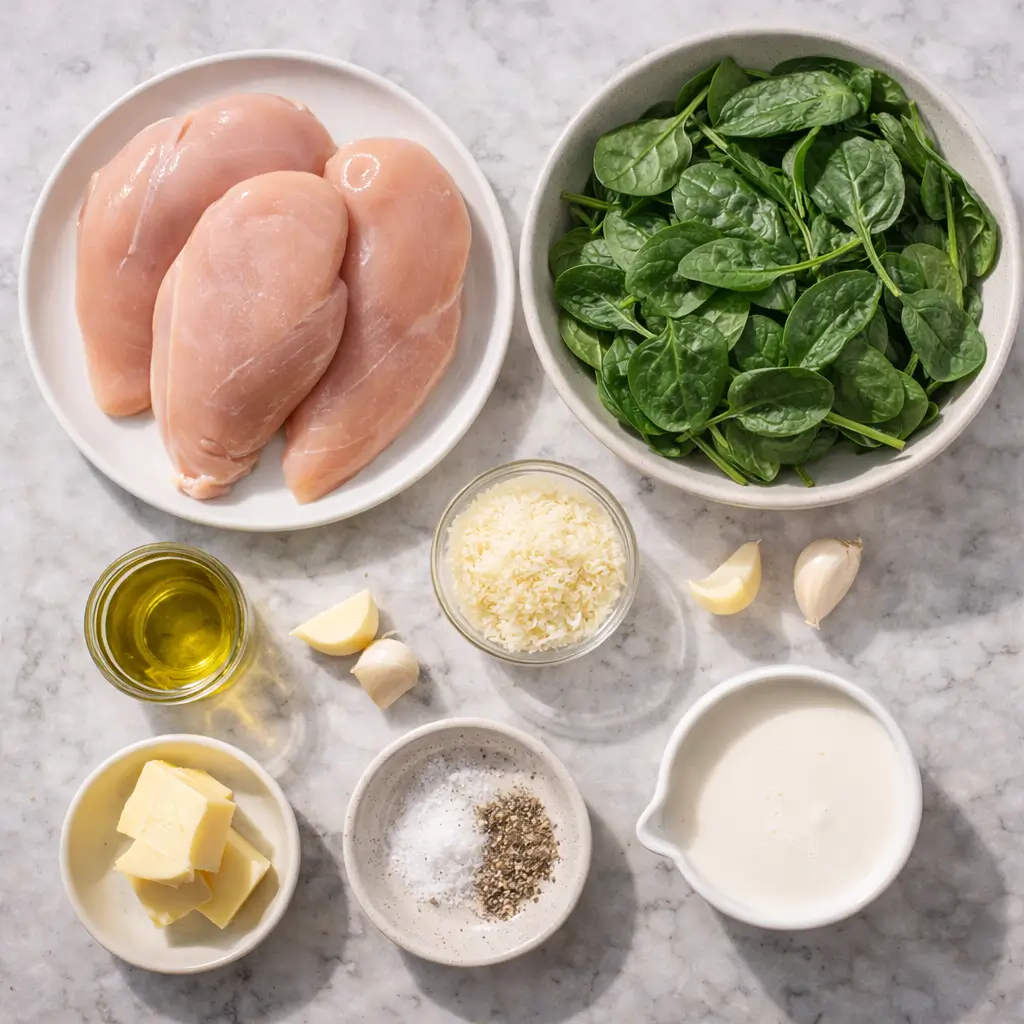 Creamy-Chicken-Florentine-ingredients